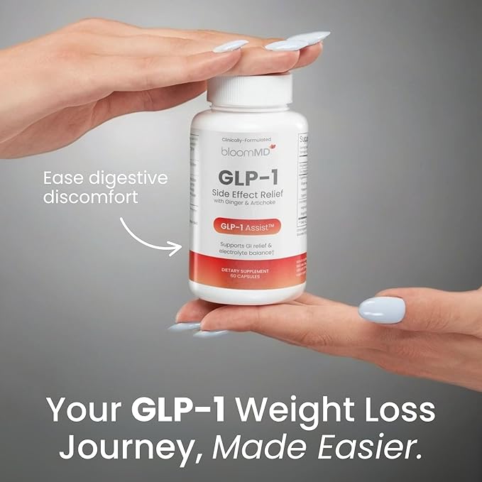 GLP-1 Side Effect Relief Supplement – Support for Nausea Bloating &amp Fatigue – Natural Digestive Support with Ginger Magnesium B12 &amp Electrolytes – for GLP-1 Users – 60 Capsules