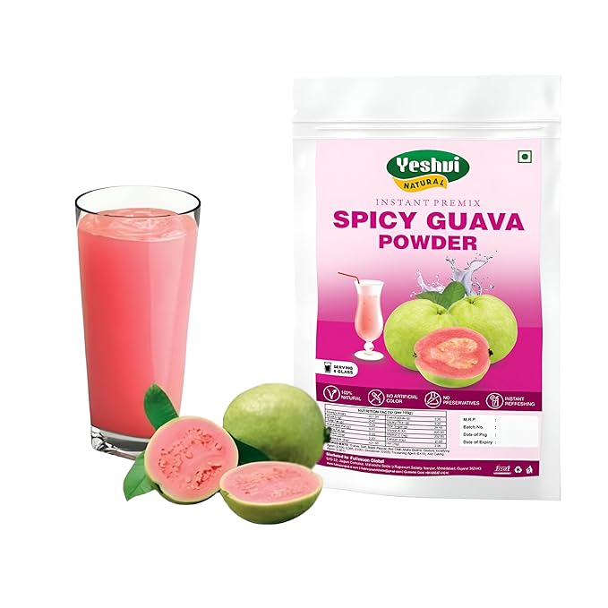 Yeshvi NATURAL Sugarcane Juice Powder &amp Spicy Guava Powder Combo Pack Instant Mix Drink Powder Drink Ready to Serve 200gm