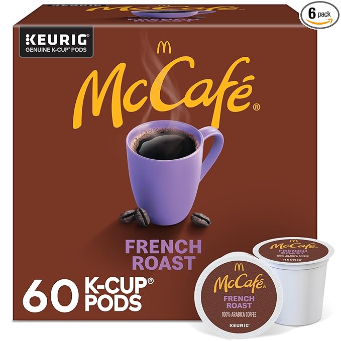 McCafe French Roast Single Serve Coffee Keurig K-Cup Pods Dark Roast 60 Count (6 Packs of 10)