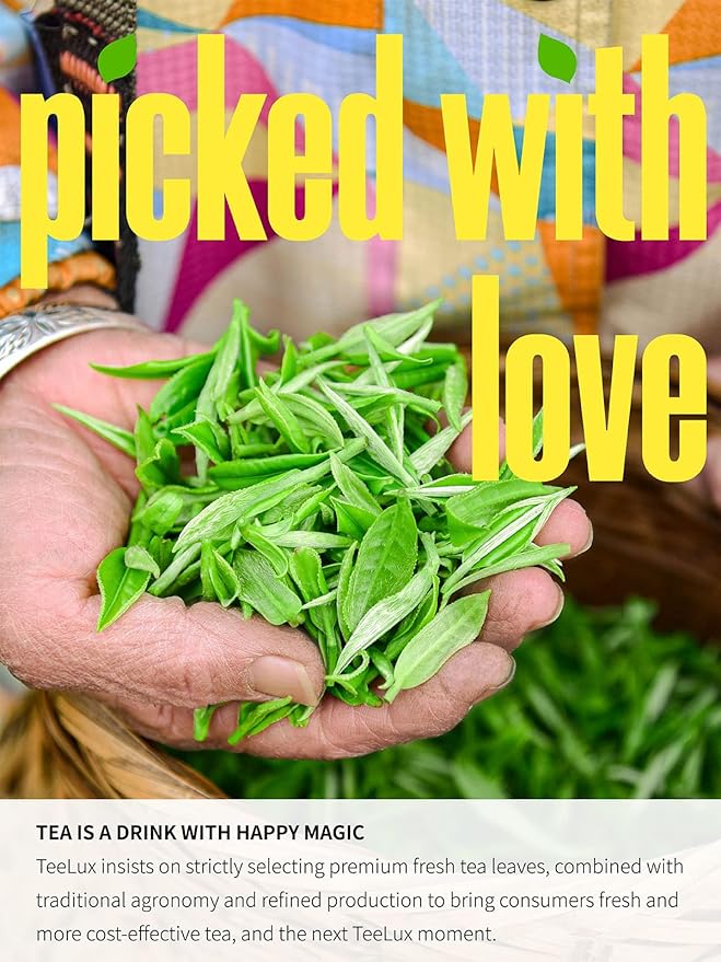 TeeLux Decaf Green Tea CO2 Decaffeinated Green Tea Loose leaf Delicate &amp Smooth Flavor 7oz