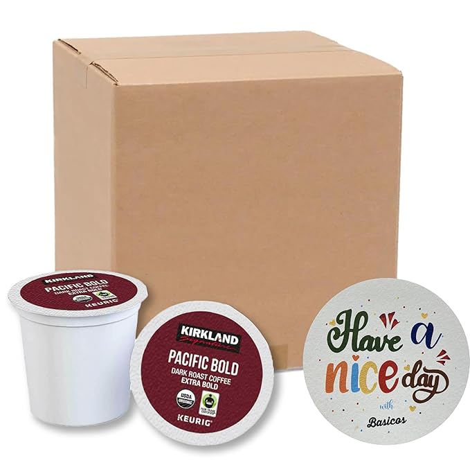 Kirkland Signature Organic House Decaf Coffee K Cups Plus Basicos Coaster (24Pods House Decaf)