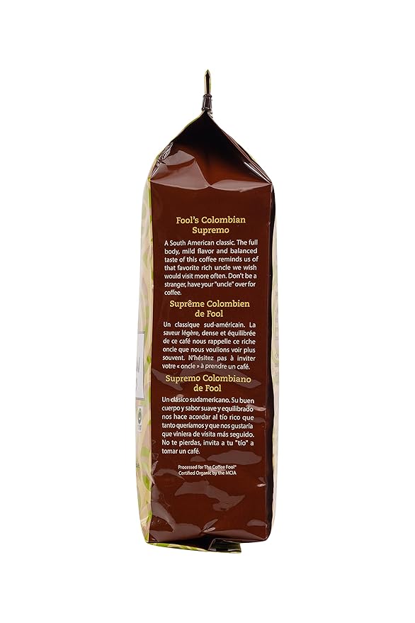 Coffee Fool's Organic Fair Trade Colombian Supremo (Whole Bean)