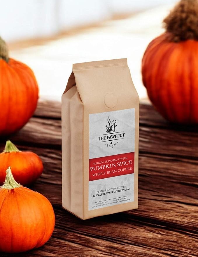Dog Lover’s Coffee – Pumpkin Spice by The Pawfect Brew | Medium Roast Whole Bean 2lb Bag | Warm &amp Spiced Seasonal Flavor | 25% Profits Donated to Animal Rescue