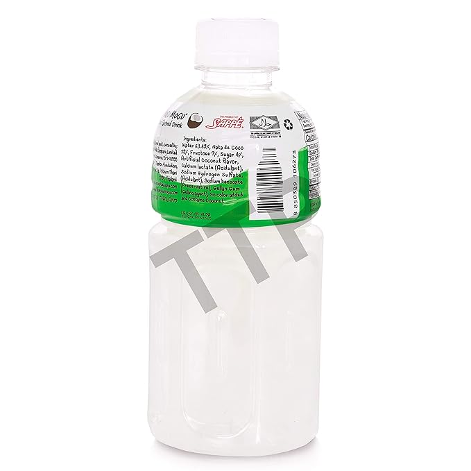 Mogu Mogu Fruit Juice with Nata De Coco 10.82 oz (Pack of 24) (Coconut)