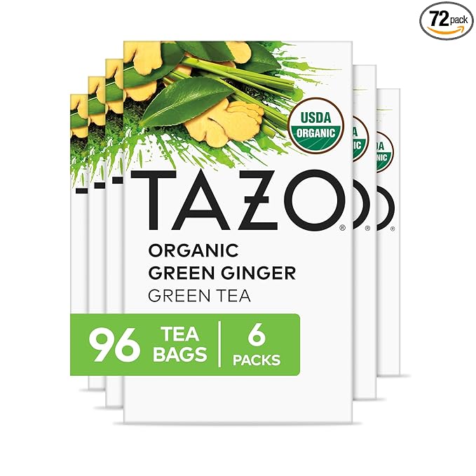 TAZO Organic Green Tea Green Ginger 96 Total Tea Bags (16ct - Pack of 6)