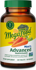 MegaFood Men's Advanced Multivitamin for Men - Doctor -Formulated - Choline Vitamin B12 Vitamin D Vitamin C &amp Zinc - Brain Health &amp Immune Support - Non-GMO - Vegetarian - 120 Tabs (60 Serv