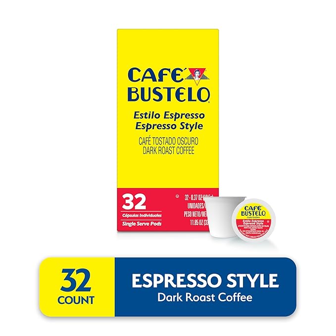 Café Bustelo Espresso Style Dark Roast Single Serve Coffee Pods 32 Count (Pack of 1)