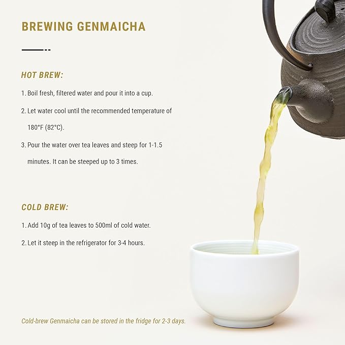 Senbird Premium Genmaicha With Matcha - Japanese Brown Rice Green Tea With Matcha - From Kyoto Japan - Loose Leaf Tea In Airtight Tea Tin (3.5oz/100g)