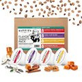Barnie's Coffee Pods with Santa's White Christmas Southern Pecan Creamy Buttery Caramel and Cool Cafe Blues Assorted Variety Pack 32 Count