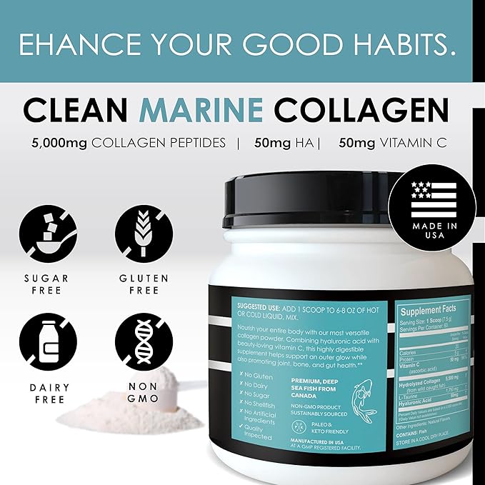 Marine Collagen + Hair Vitamins + Omega-3 Fish Oil - Beauty Nutrition Trifecta Bundle - Skin Nails Joints Aging Nutraceuticals