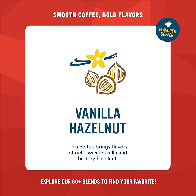 Cameron's Coffee Roasted Whole Bean Coffee Flavored Vanilla Hazelnut 4 Pound