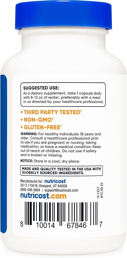 Nutricost Apigenin 50mg 180 Capsules - Non-GMO Gluten Free Vegan