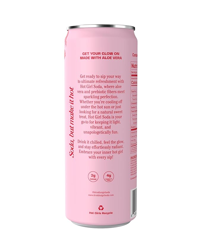 Hot Girl Soda - Variety 12 Pack - Elevated Soda Infused with Aloe Vera