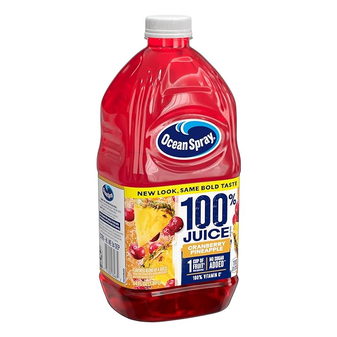 Ocean Spray® 100% Juice Cranberry Pineapple Juice Blend 64 Fl Oz Bottle (Pack of 8)