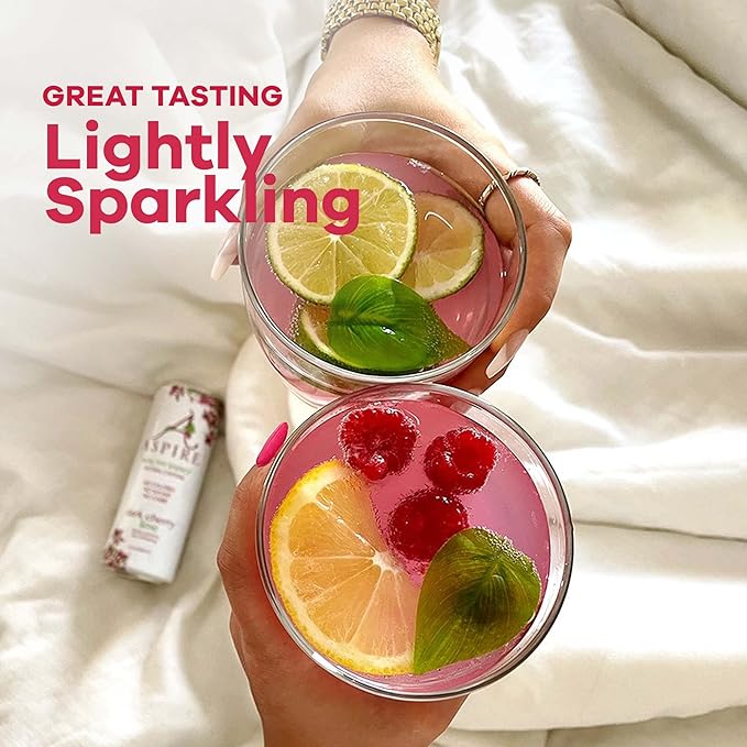 Aspire Dark Cherry Lime Healthy Energy Drink Natural Caffeine from Green Tea Keto-Friendly Sugar-Free Zero Calories 12 fl oz Cans (Pack of 12)