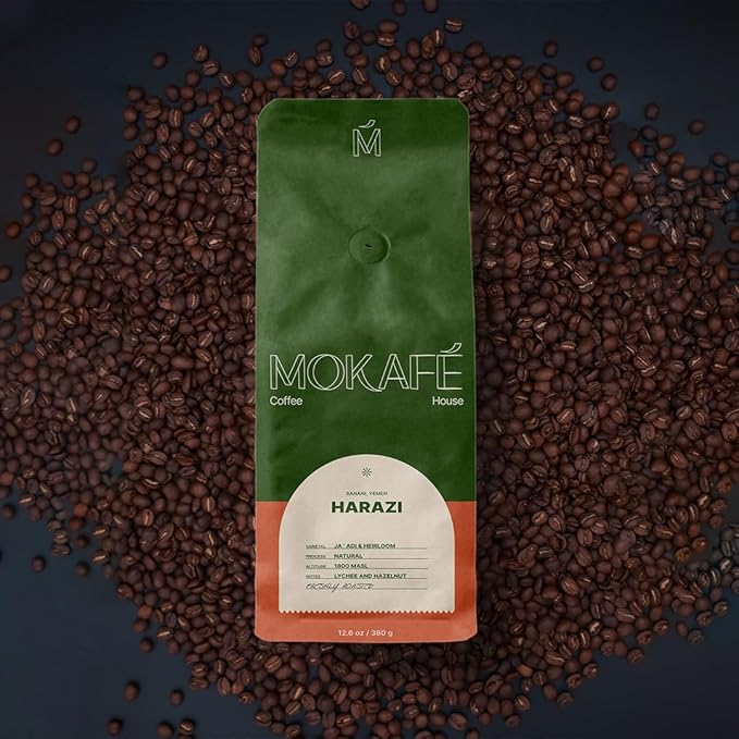 Harazi Coffee - Ancient Typica Whole Beans &amp Ground Coffee From Yemen - Roasted At The Source (Coarse 380 Grams)
