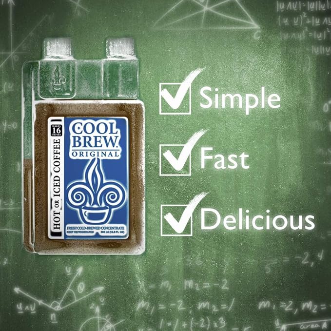 CoolBrew French Roast 6 Pack - 32 DRINKS PER BOTTLE - Fresh Cold Brew Liquid Concentrate - For Iced or Hot Coffee Unsweetened No Preservatives