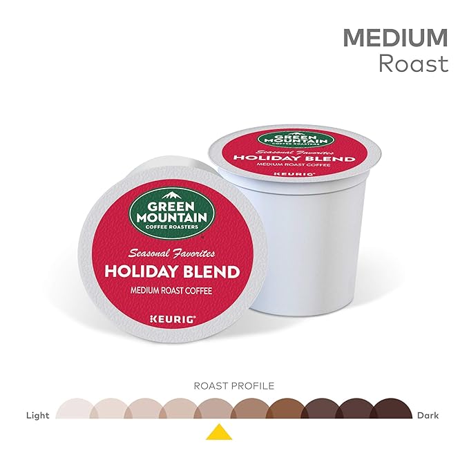 Green Mountain Coffee Roasters Holiday Blend Keurig Single Serve K-Cup Pods 72 Count (6 Packs of 12)