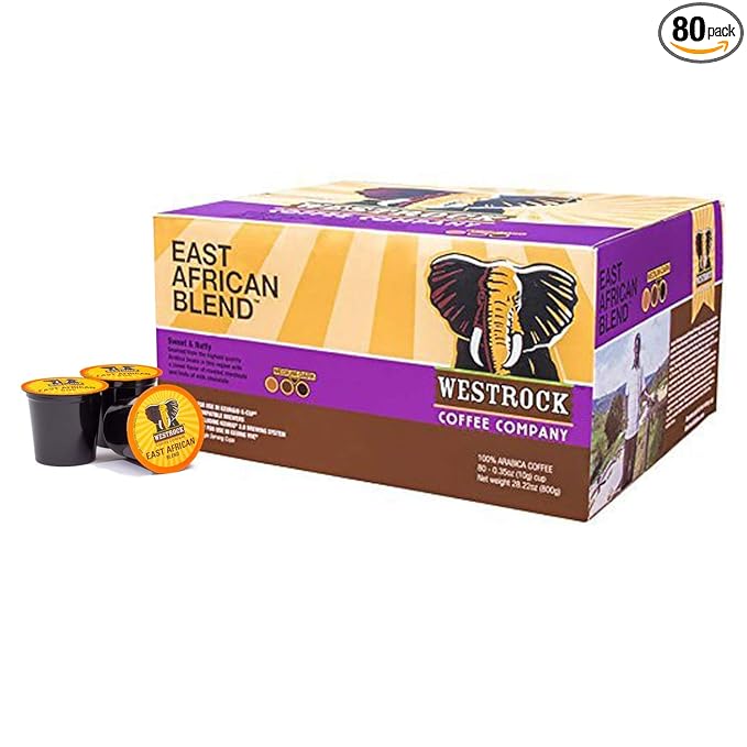 Westrock Coffee Company East African Blend Single Serve Coffee Cup Medium-Dark Roast (80)