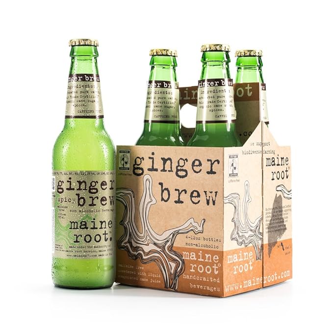 Maine Root Soda - Fair Trade Craft Soda in Glass Bottles (Ginger Beer 12 Pack)