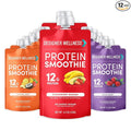 Designer Wellness Protein Smoothie Real Fruit 12g Protein Low Carb Zero Added Sugar Gluten-Free Non-GMO No Artificial Colors or Flavors Variety Pack 12 Count