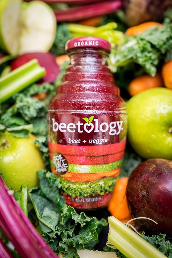 Beetology Organic Beet Juice 8.45oz Variety Pack 2 bottles each of: Beet + Veggie Beet + Lemon Ginger Beet + Cherry (6 Pack) Wonder Beet Juices | Organic Vegan Gluten Free Kosher and Awesome!