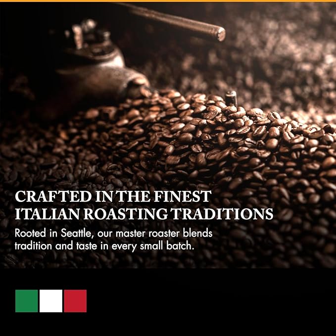 Caffe D’arte Toscana Ground Coffee – Light Roast Sweet and Soft Flavor Roasted in Seattle Crafted for Drip Coffee Makers 1 lb