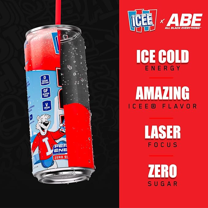 All Black Everything Performance Energy Drink | Zero Calories Sugar Free | 200mg Caffeine | Beta Alanine &amp Citrulline | Pre-Workout Sport Drink for Men &amp Women | ICEE Cherry | 12 Pack