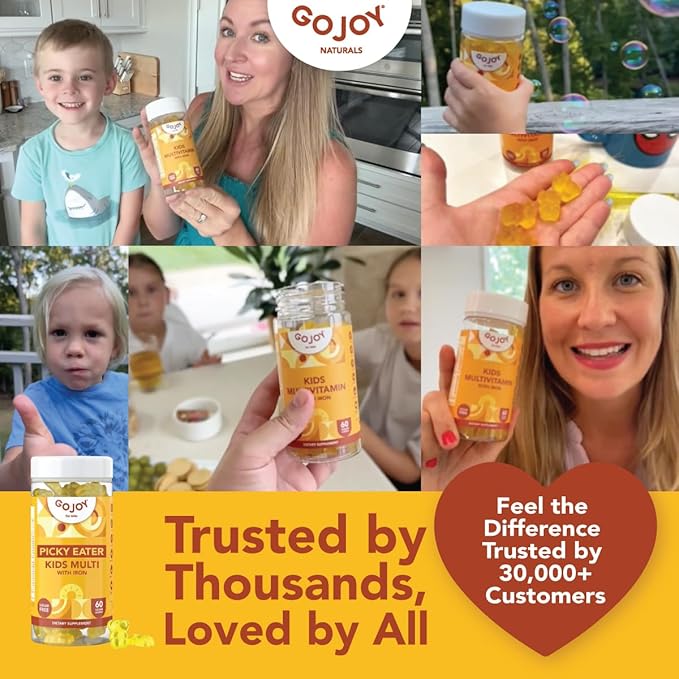 Picky Eater Kids Multivitamin Gummies with Iron - Sugar Free Chewable Iron Supplement for Toddlers &amp Children 3 &amp Up - Essential Kids Vitamins for Growth &amp Development