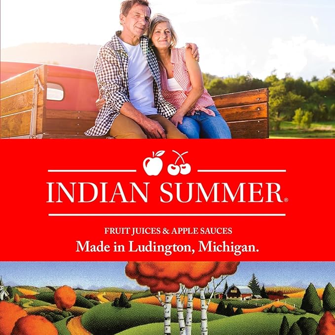 Indian Summer Premium Tart Cherry Juice Made with Montmerency Cherries 2 Simple Ingredients Handpicked Fruit since 1973 (32oz Pack of 2)