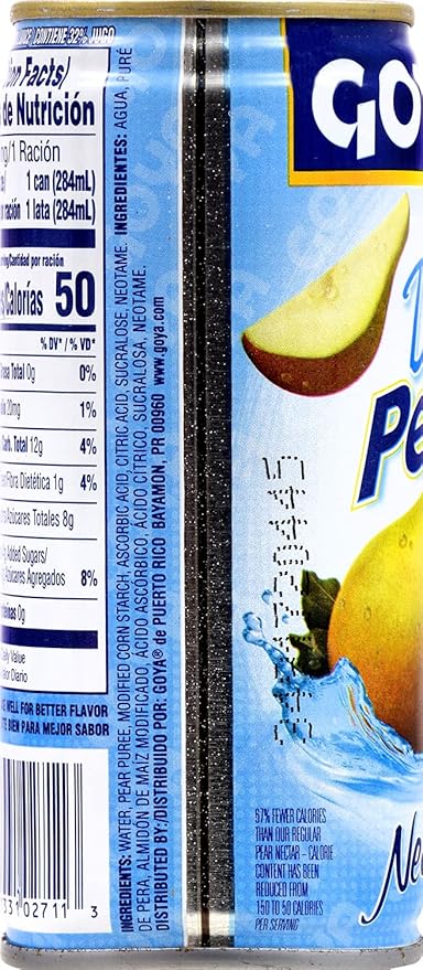 Goya Foods Diet Pear Nectar 9.6 Fl Oz (Pack of 24)