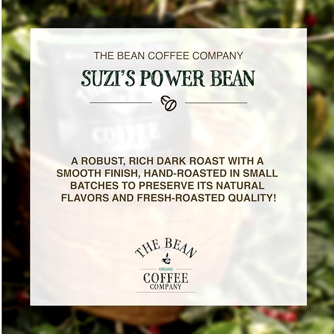The Bean Organic Coffee Company Suzi's Power Bean Dark Roast Ground Coffee 5-Pound BagCafé molido tostado organico