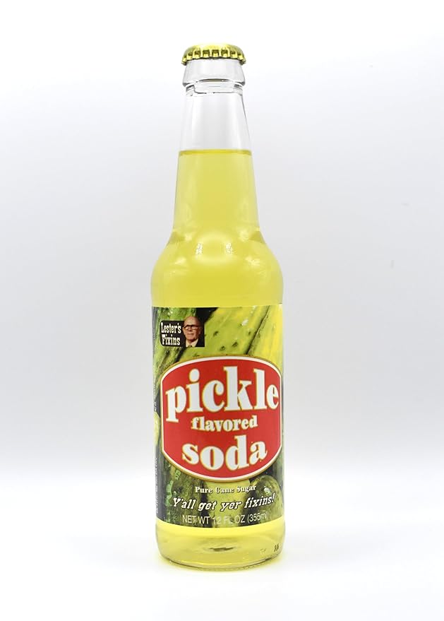 Generic Pickle Soda Pop | For the Ultimate Pickle Lover | Soda Pop with Real Cane Sugar | A 6 Pack of 12 oz Glass Bottles with Crazy Soda Pop Bottle Opener
