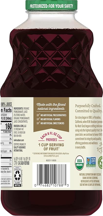 R.W. Knudsen Organic Just Pomegranate Juice 32 Fl Oz