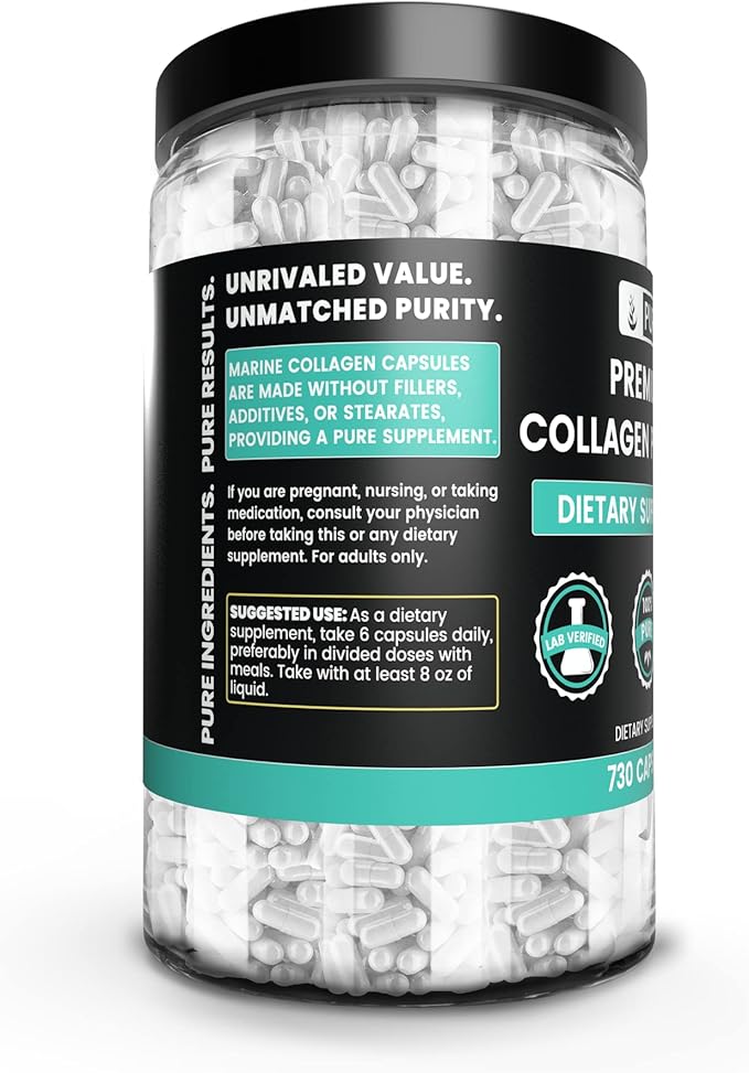 Pure Original Ingredients Collagen Peptides (730 Capsules) No Magnesium Or Rice Fillers Always Pure Lab Verified