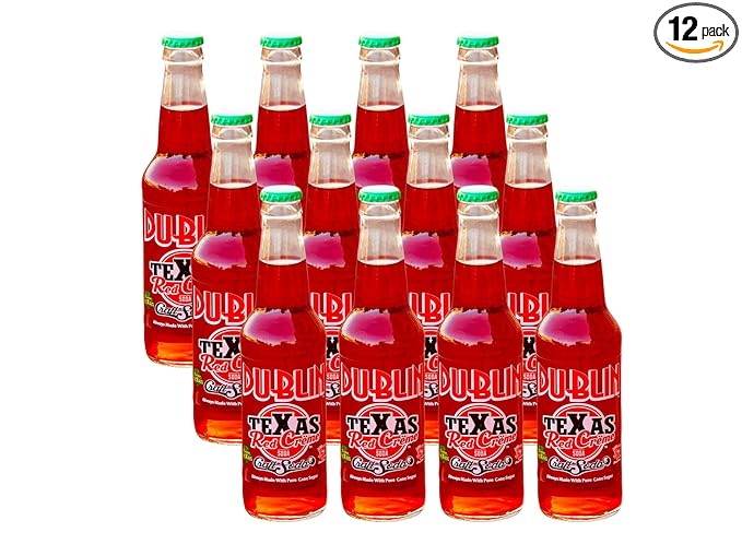 Dublin Bottling Works Craft Soda Pure Cane Sugar Made in Texas – Assorted 12-Pack – Premium Small-Batch Soda Gluten-Free Retro Artisanal Beverages (12 Pack Red Crème)