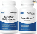 Fairhaven Health FertilAid for Men and Countboost Combo | Prenatal Male Fertility Supplement | Count and Motility Support Pre Conception for Him | Fertility Support Includes L-carnitine Zinc Folate