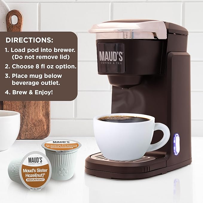 Maud's Salted Caramel Sweet Hazelnut &amp Cinnamon Roll Flavored Pods Bundle 54 ct Medium Roast Flavored Coffee in Single Serve Pods – 100% Arabica Coffee Compatible with Keurig K Cups Maker