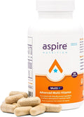 Aspire Multi+™ Advanced Multivitamin for Men Women &amp Kids - Best Supplement for Focus Attention Memory Mood. More Absorbent Nutrients Minerals and Vitamins - All Natural