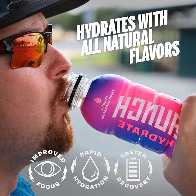 Sports Drink: Strawberry Lemon Flavor - 16.9 Oz (12 Pack) Energy Drink + Hydration Real Cane Sugar Electrolytes Cognizin for Focus Vitamin B12 Energy Boost L-Glutamine Hydration Formula No Arti