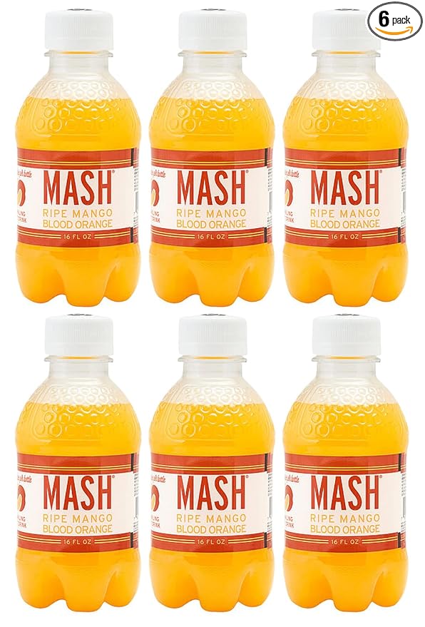 Mash Natural Essence Low-Calorie Sparkling Water Beverage 16 Fluid Ounce (Mango Blood Orange Pack of 6)