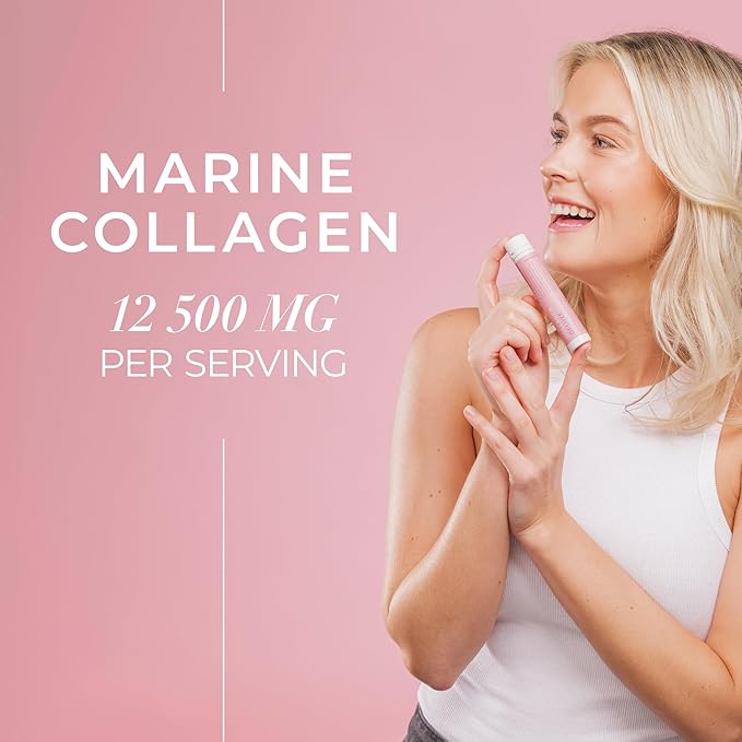 Swedish Collagen Deluxe | 12500 mg Hydrolyzed Marine Collagen Liquid Supplement - 60 x 25 ml Daily Shots (2 Pack 30 in Each) | Hyaluronic Acid Biotin and Vitamin C for Hair Skin Nails and Joints