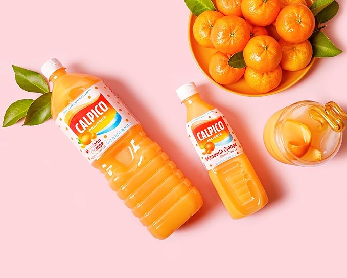 CALPICO Mandarin Orange – Smooth Creamy &amp Refreshing Non-Carbonated Beverage Sweet and Tangy Japanese Lactic Acid Drink 16.9 Fl oz (Pack of 6)