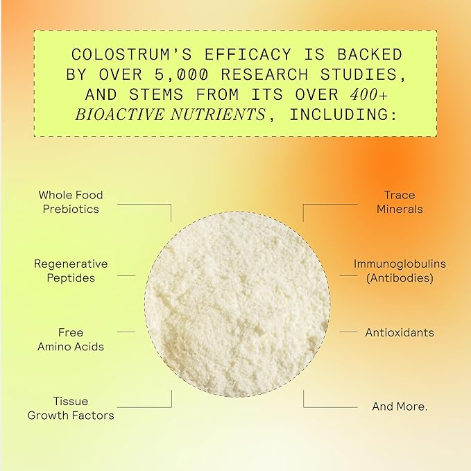 ARMRA Colostrum Powder | Unflavored | Gut Health &amp Bloating | Skin &amp Hair | Immunity | Keto Gluten &amp Fat-Free | 120 Servings