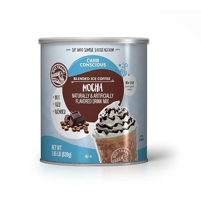 Big Train Low Carb Mocha Blended Ice Coffee Beverage Mix 1.85 Pound (Pack of 1)