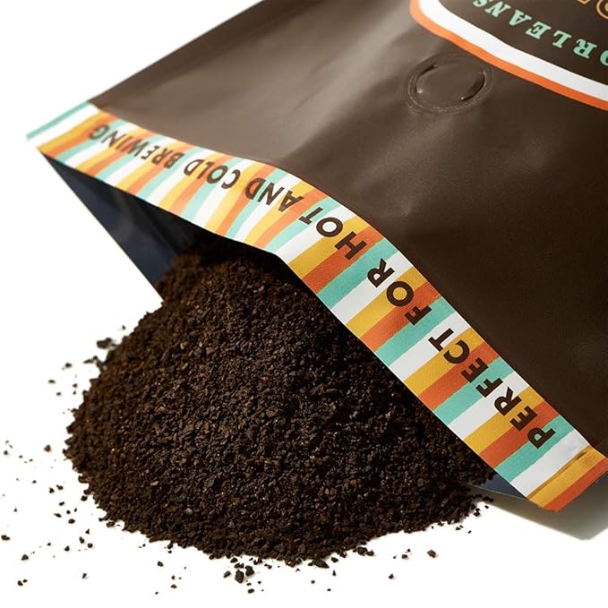 GRADY'S COLD BREW New Orleans Style 100% Arabica Medium Dark Roast Coffee &amp Chicory Ground for Hot Coffee and Cold Brew One pound bag