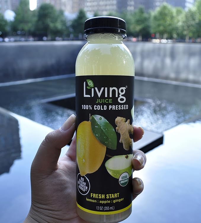 O2 Living Juice Cold Pressed Drink - Fresh Start Organic Juice Pack - No Added Sugars or Water Naturally Sweetened from Fruits Rich in Nutrients &amp Vitamins - Refreshing &amp Non-GMO - 12 fl oz