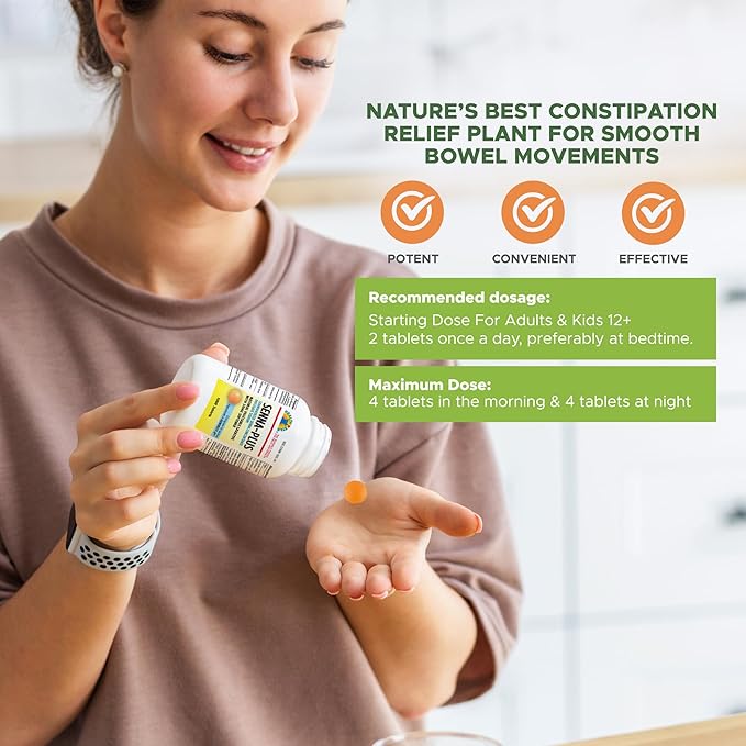 Health Star Senna Plus Laxative &amp Stool Softener Tablets 50mg / 8.6mg Strength Natural Vegetable Stimulant Laxative| Gentle Constipation Relief| Docusate Sodium for Bowel Movement (1000 Tablets