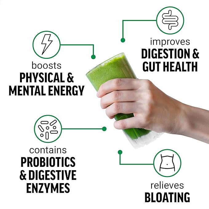 Smarter Greens Superfoods + Energy Powder 2-Pack Greens Powder with Plant-Based Caffeine Probiotics Digestive Enzymes Superfood Powder Boost Energy Support Immunity Force Factor 60 Servings