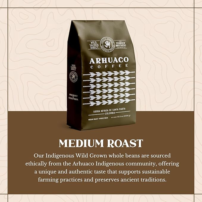 The Younger Brothers Trading Co. - Arhuaco Indigenous Wild-Grown Coffee Medium Roast Whole Bean 35.2 oz (Pack of 5)